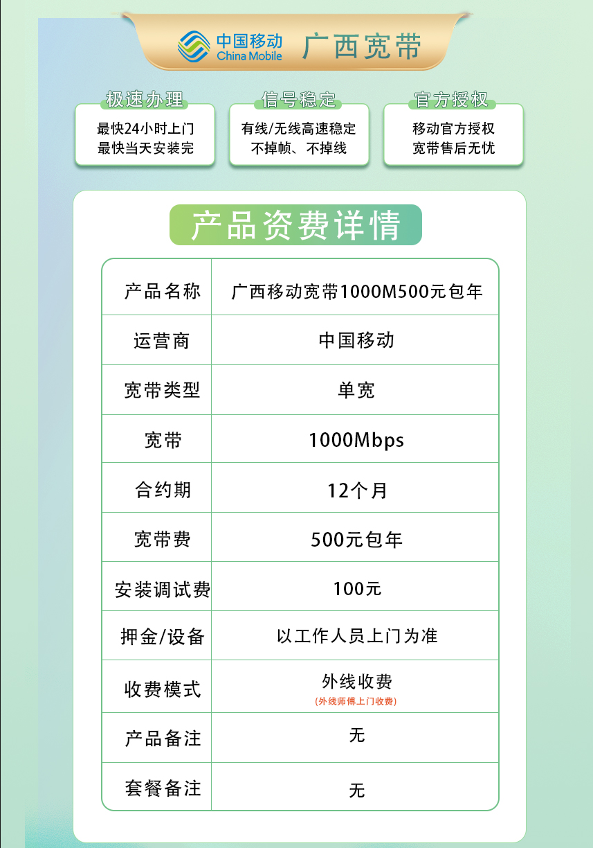 产品资费详情