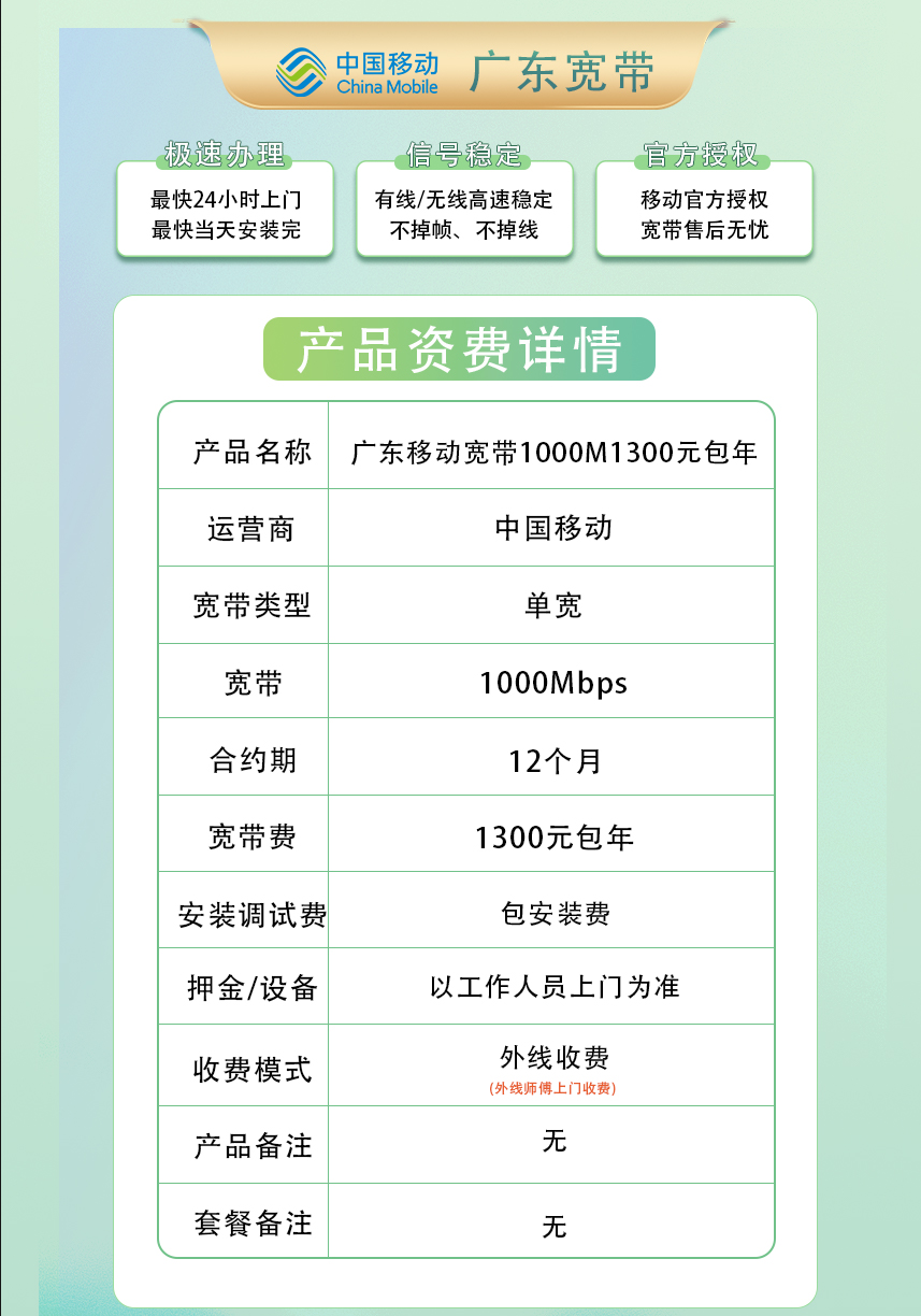 产品资费详情