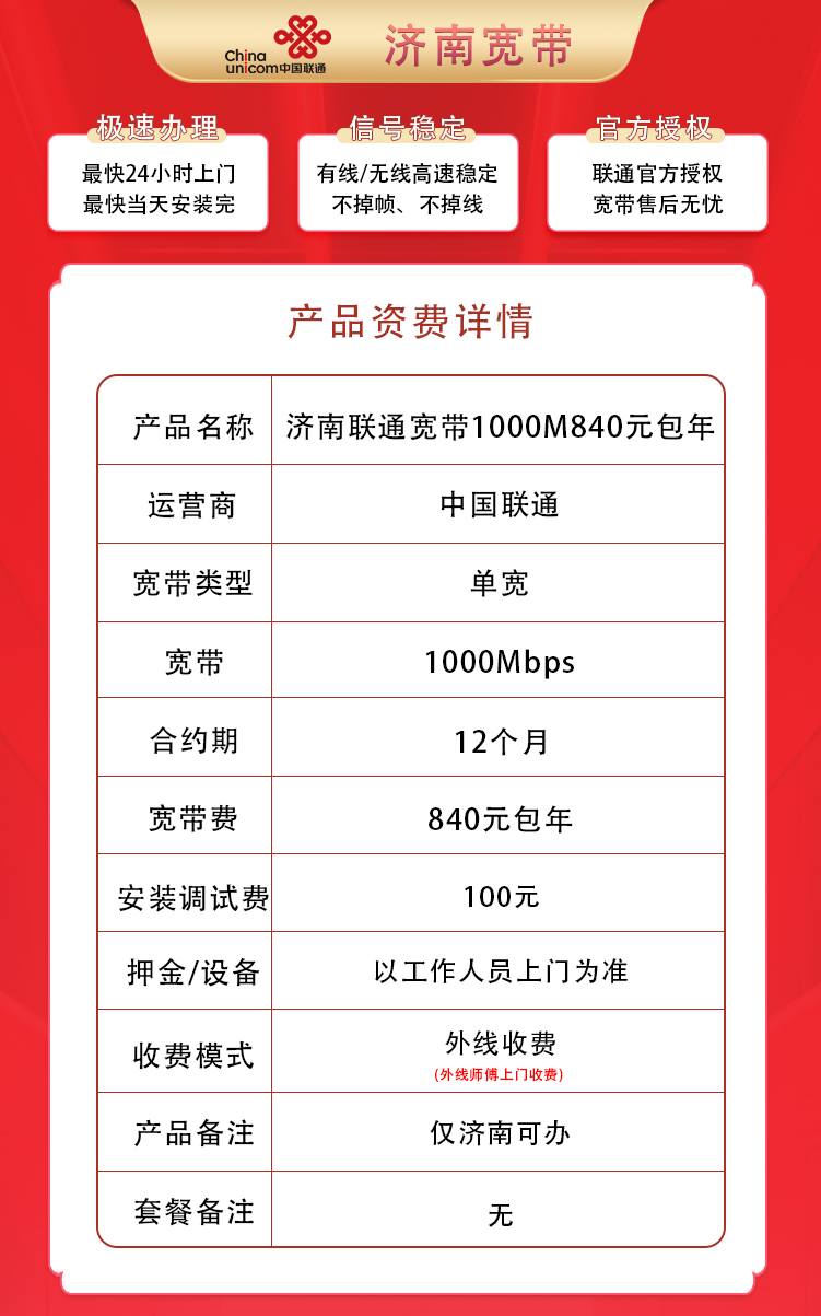 产品资费详情